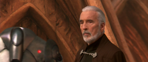 Shortly after the battle had moved away from the arena, Dooku took his leave to oversee the greater battle.