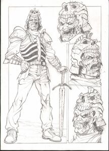 Concept art of Evil Ash in Army of Darkness.