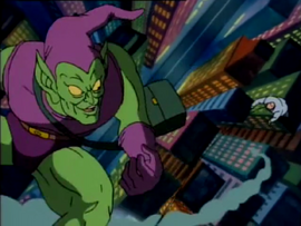 Green Goblin kidnapping the Kingpin