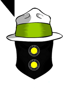 Hatbot after losing his voice modulator.