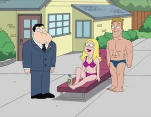 With Francine at the Smith's pool.