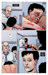 Kingpin beats a man to death in front of his kid.