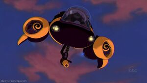 Gantu flying his ship into battle.