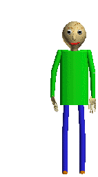 Baldi waving.