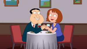 Sonja and Quagmire having dinner