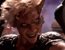 An enraged Callisto attacks Xena on her way to Heaven.