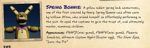 Spring Bonnie's official model, as seen in Five Nights at Freddy's: The Ultimate Guide.