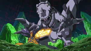 MetalGreymon fights MetalTyrannomon copy (Ep. 46)