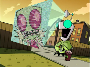 Zim calling GIR for help.