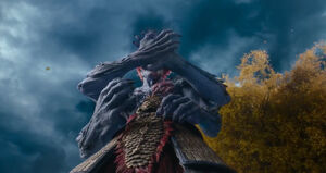 Lord Redmane crushing the black armor into dust