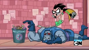Darkseid getting punished for littering