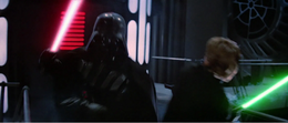 Luke almost defeats Vader in their final confrontation.