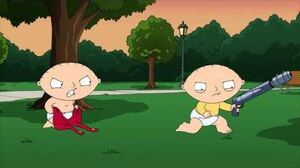 Stewie vs. Evil Stewie.