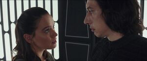 Kylo and Rey in the elevator