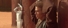 The execution of Amidala, Skywalker, and Kenobi was to be carried out by several creatures brought into the arena: a reek, an acklay, and a nexu with Skywalker commenting that he has a bad feeling about this.