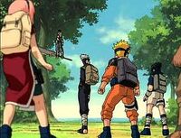 Zabuza encounters Team 7