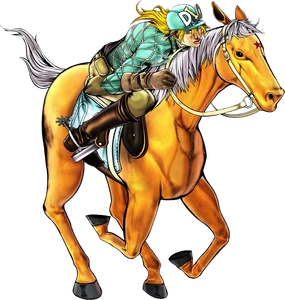 Alternate World Diego and his horse, Silver Bullet, in JoJo's Bizarre Adventure: Eyes of Heaven.