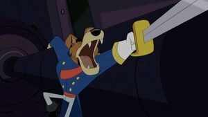 Ducktales 0001263126.jpg (26 KB) Don Karnage defeated by Dewey Duck after the Iron Vulture crashes into mountain in "Sky Pirates...in the Sky!".