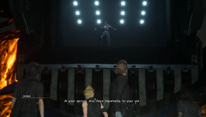 Izunia reveals his true identity before saving Noctis and his friends