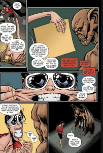 Plastic Man ask Man-Bat find a cure for himself, to no avail.