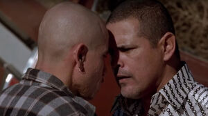 No-Doze is confronted by Tuco for interrupting him.