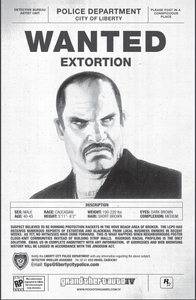 Promotional GTA IV wanted poster of Vlad.