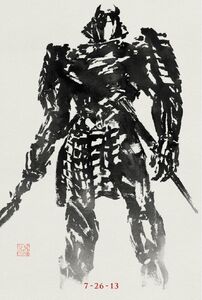 A promotional poster of the Silver Samurai.