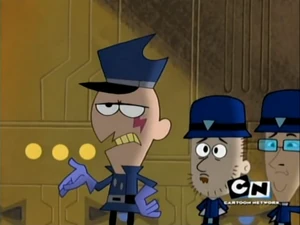 Skarr with two subordinates.