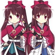 The Amane Sisters as they appear in their boss fight splash screen.