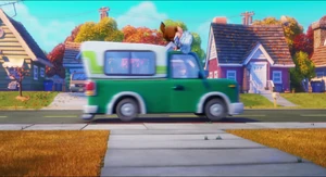 Poopypants gets hit by a truck.
