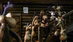 Blitzen with his fellow sleigh team members.