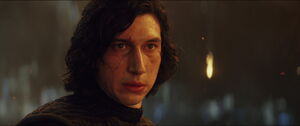 Kylo Ren waiting for Rey to accept his hand.