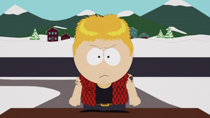 Trent Boyett approaching Butters after leaving him outside due to his parents' sloth.