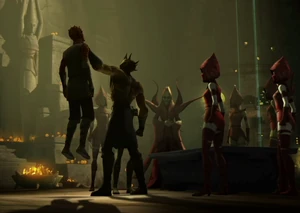 Savage killing Feral after his transformation.