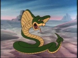 Klang in his true form as a cobra following his defeat.