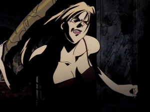 Lilly18.jpg (48 KB) Lilly throwing an pipe at Spawn.