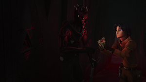 Ezra hands Maul the Sith holocron.