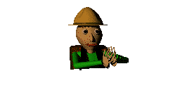 Baldi getting ready to eat.