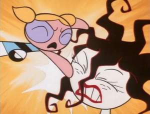 Bubbles punches Sedusa.