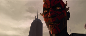 Subdued by the arrival of Darth Maul at the docks, Kenobi and Kryze were taken back into custody and delivered to the Royal Palace.