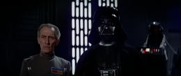 After the escape of the Falcon, Vader met with Tarkin and confirmed that a homing beacon had been placed upon the ship and that they could follow the ship to the Rebel base.