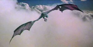 Vermithrax flying.