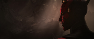 Maul brought the shaky ceiling down behind him.