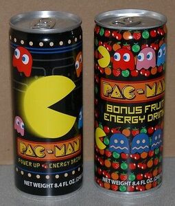 Pac-Man Power Up Energy Drink and Pac-Man Bonus Fruit Energy Drink