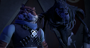 Tiger Claw and Rahzar confront Karai and Shinigami.