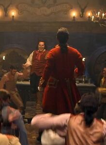 Gaston on a singing showdown with LeFou