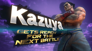 Kazuya's splash screen in Super Smash Bros. Ultimate.