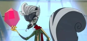 Le Paradox with a jewel he stole.