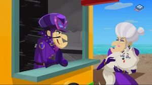 Dick Dastardly and his mother in the 2017 series.