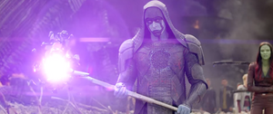 Ronan's hammer is destroyed, revealing the Infinity Stone.